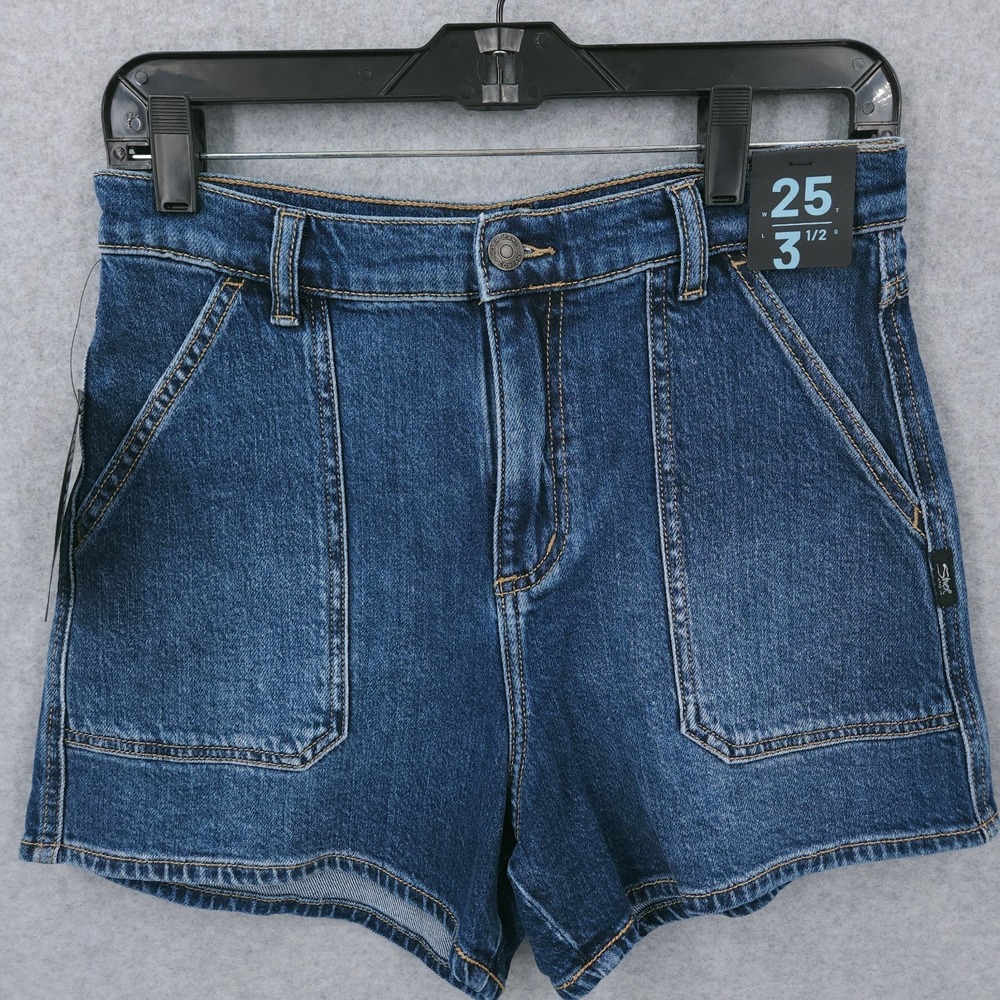 Silver Jeans Co. Utility‎ Indigo Denim Shorts Womens Size 25 NWT